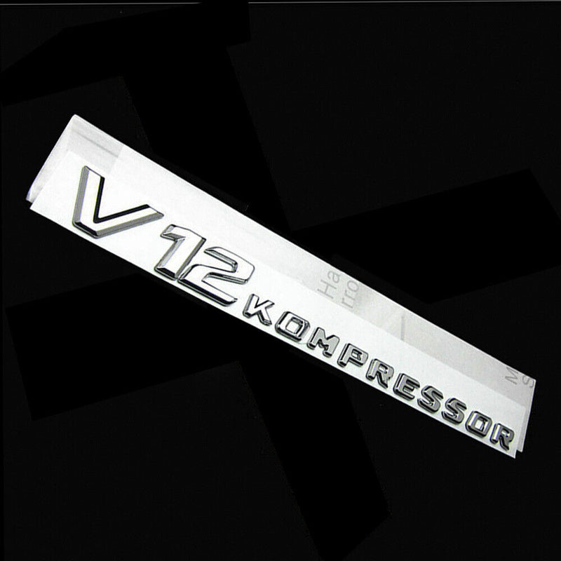 1?¨¢Chrome Side Fender Sticker Emblem Badge V12 KOMPRESSOR For All Mercedes-Benz