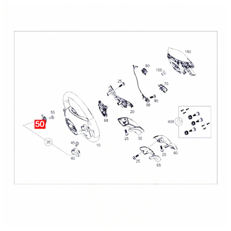 Steering Wheel Shift Paddle Shifter for Mercedes-Benz GLS (X166) AMG 2015-2019