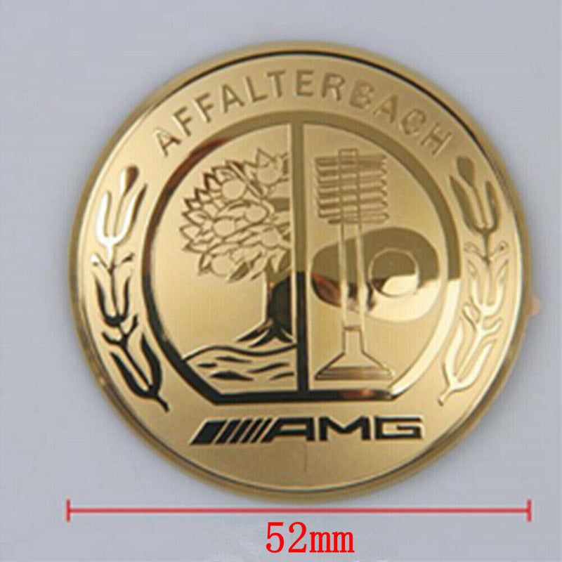 Gold 52mm 3D Steering Wheel Logo Cover Trim Fit for Mercedes Benz AMG