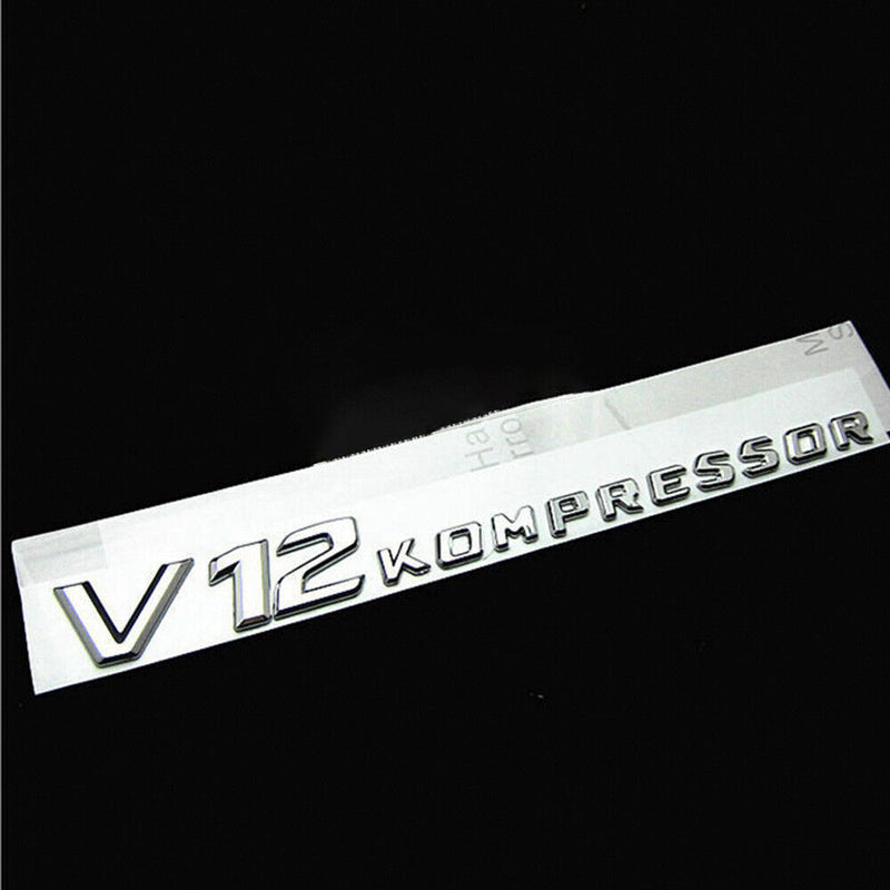 1?¨¢Chrome Side Fender Sticker Emblem Badge V12 KOMPRESSOR For All Mercedes-Benz