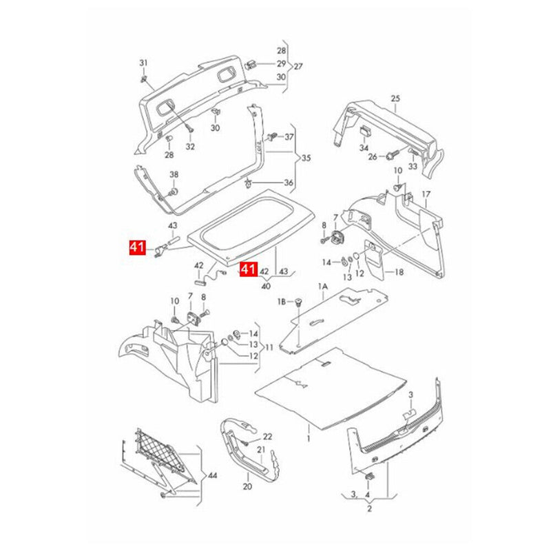 1J6863534 Rear Trunk Parcel Cargo Cover Shelf Hinge for VW Jetta MK4 Golf GTI