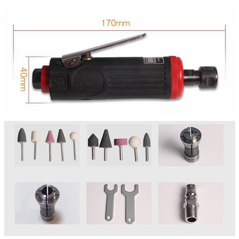 17 Pcs 1/4" Pneumatic Machine Polishing Tire Repair Tool Set Fit Car