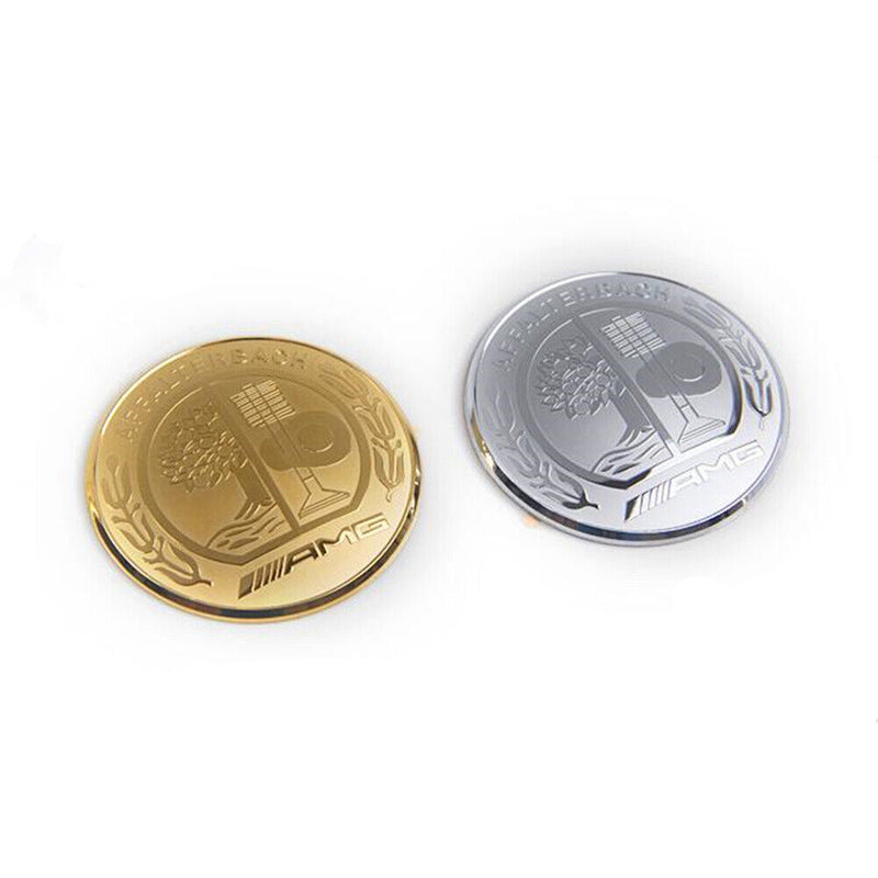 Gold 52mm 3D Steering Wheel Logo Cover Trim Fit for Mercedes Benz AMG