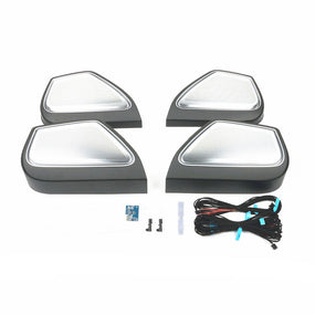 4pcs Black Inner Door Speaker Cover w/ LED Light for Porsche Panamera 2017-2021