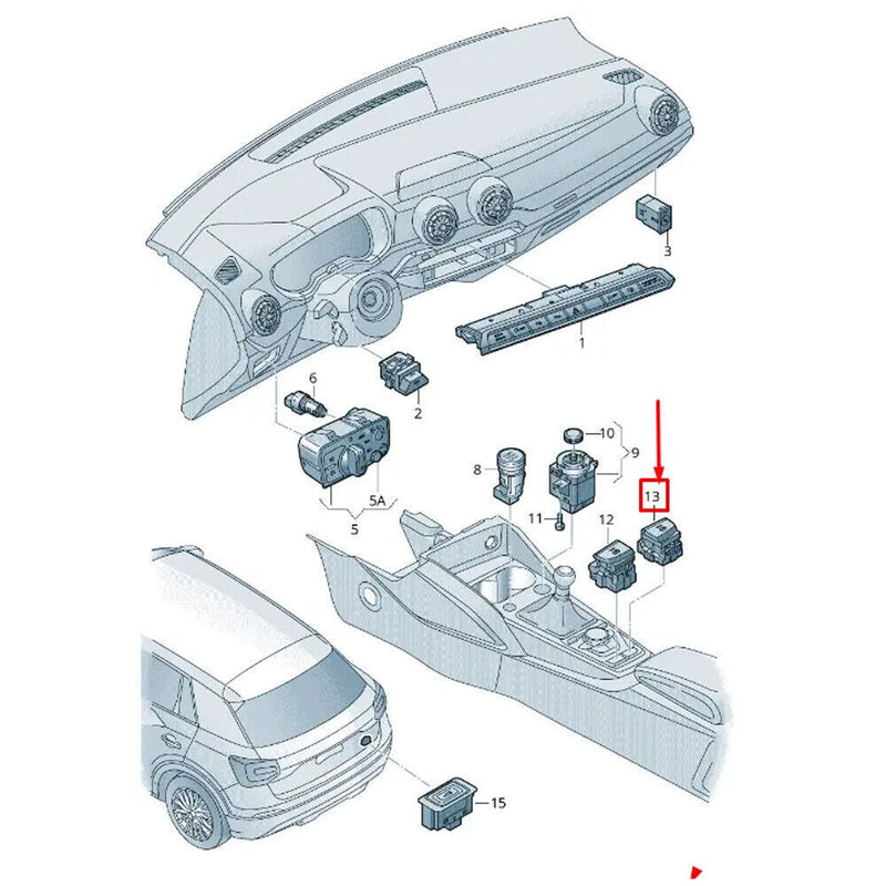 1 PZ Pulsante interruttore di mantenimento automatico per Audi Q2 Quattro...