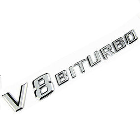 1?¨¢Chrome Side Fender Sticker Emblem Badge OEM V8 BITURBO For All Mercedes-Benz