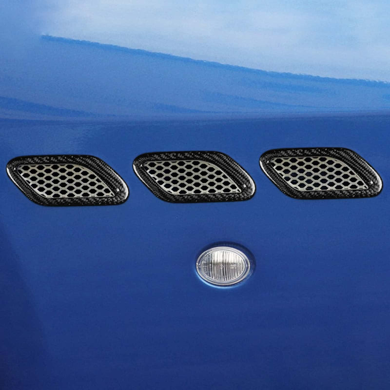 WXZOS Car  Carbon Fiber Side Fender Vent Trim for Maserati GranTurismo (M145) 2009-19