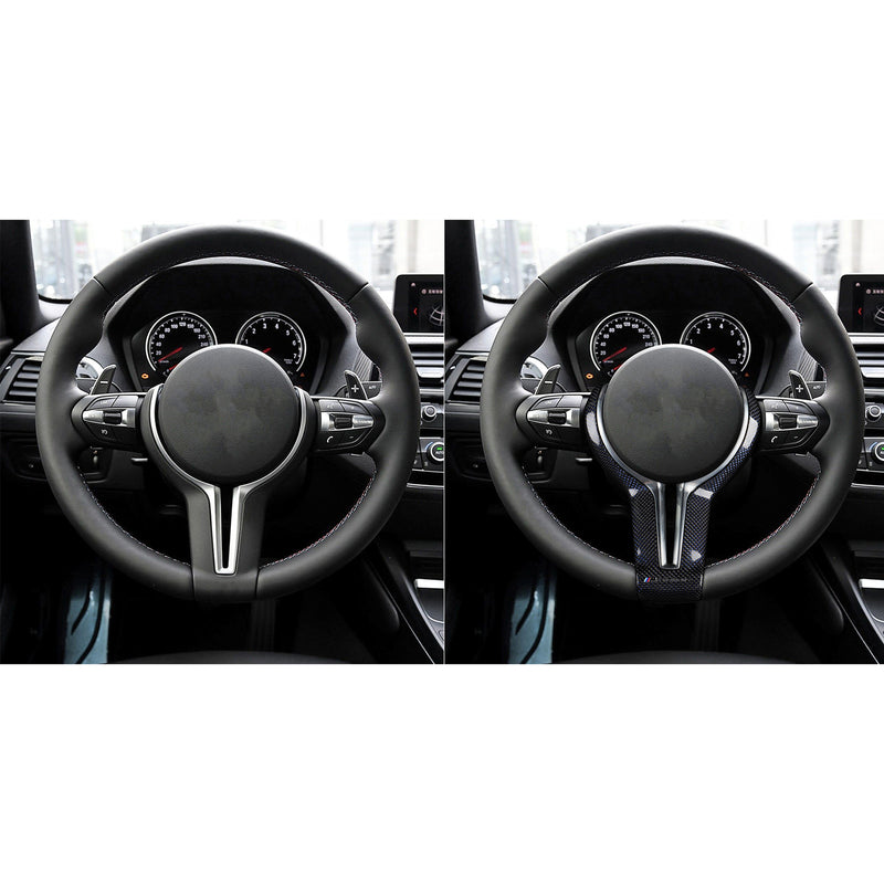 WXZOS Genuine Carbon Fiber Steering Wheel Replacement Cover for BMW M2 F87 2016-2018