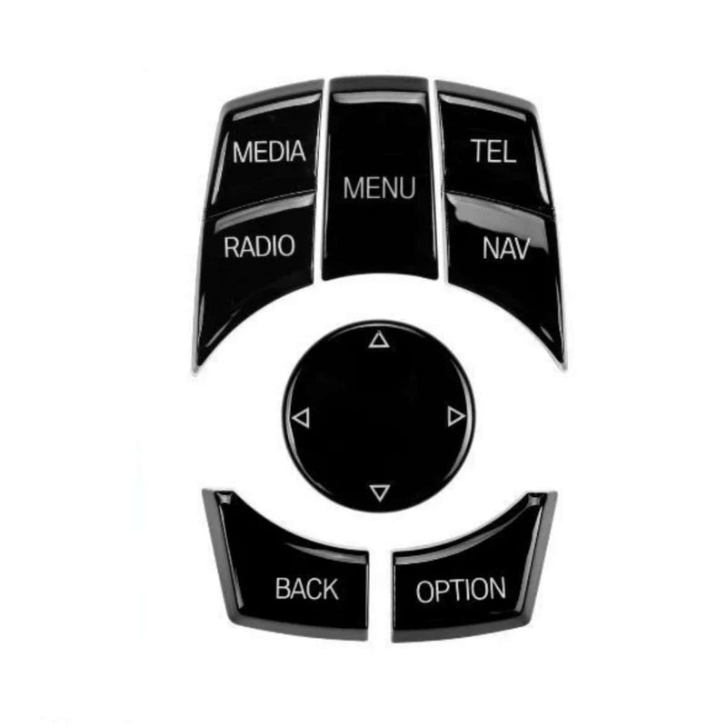 WXZOS Piano Black IDrive Multi-Media Switch Button Cover for BMW E84 X1 2013-2016
