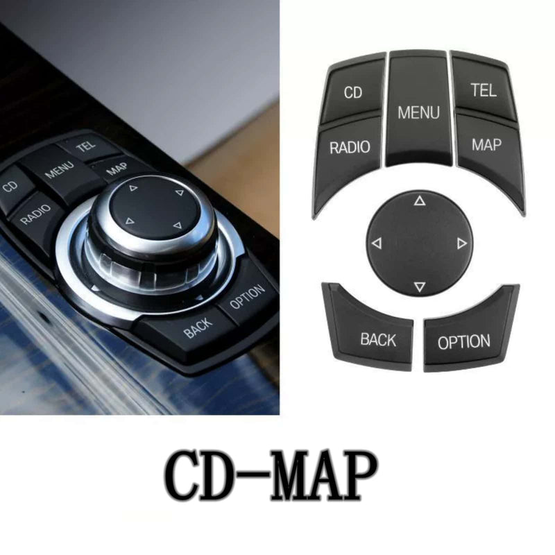 WXZOS Matte Black IDrive Multi-Media Switch Button for BMW 5Series E60 E61 2009-2010