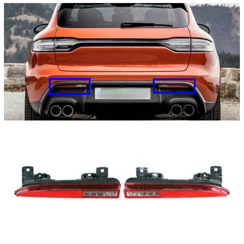 WXZOS L&R Rear Bumper Backup Fog Light Reflector for Porsche Macan (95B.3) 2022-2024