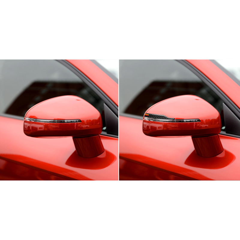 WXZOS Genuine Carbon Fiber Rear View Mirror Anti-Collision Sticker for BMW 2012-2018