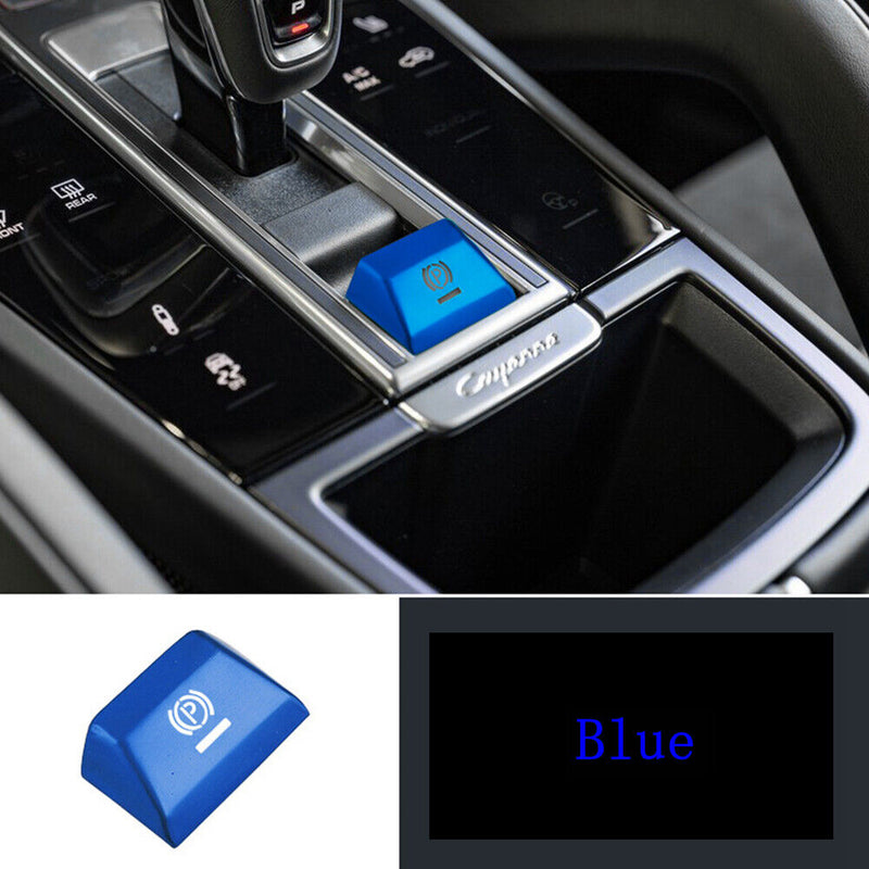 Blue Aluminum Parking Brake P Button Switch Trim Cover for Porsche 18-21 Cayenne