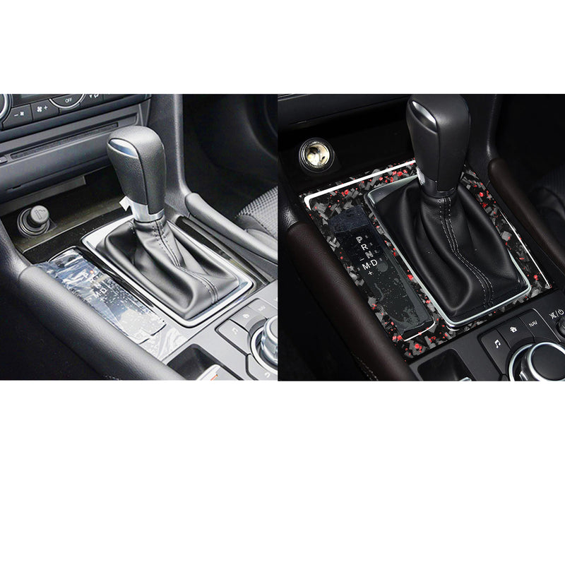 WXZOS Genuine Carbon Fiber Gear Shift Knob Lever Panel Trim for Mazda CX-4 2017-2018