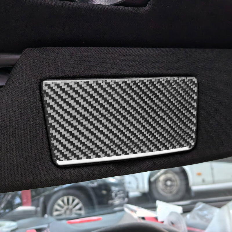 WXZOS Genuine Carbon Fiber Sun Visor Vanity Mirror Trim for Chevrolet Corvette C8 2020