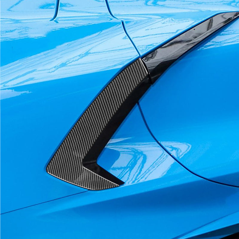 WXZOS Genuine Carbon Fiber Side Air Intake Trim for Chevrolet Corvette C8 2020-2024