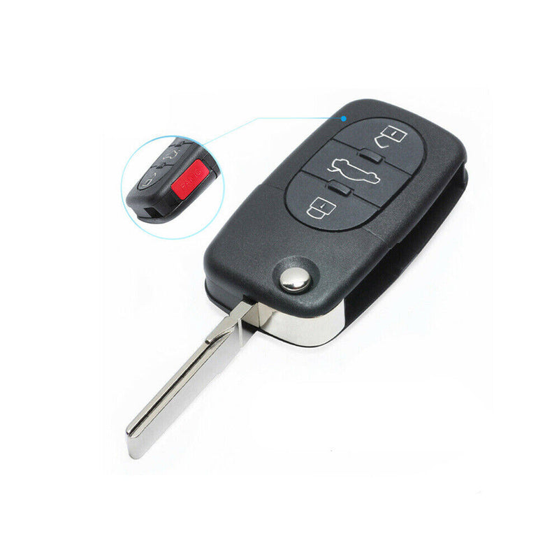 3+1 Button Flip Remote Key Fob w/ID48 Chip for Audi Allroad Quattro 2001-2005