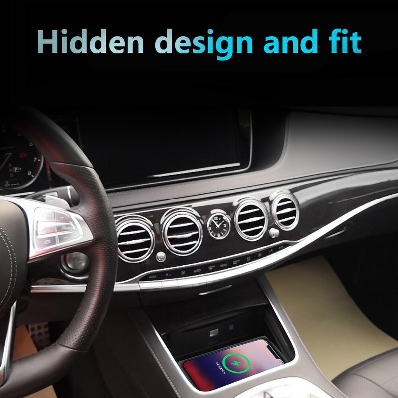 WXZOS Center Console qi Wireless Charging Pad for Mercedes-Benz W222 S-class 2014-2017