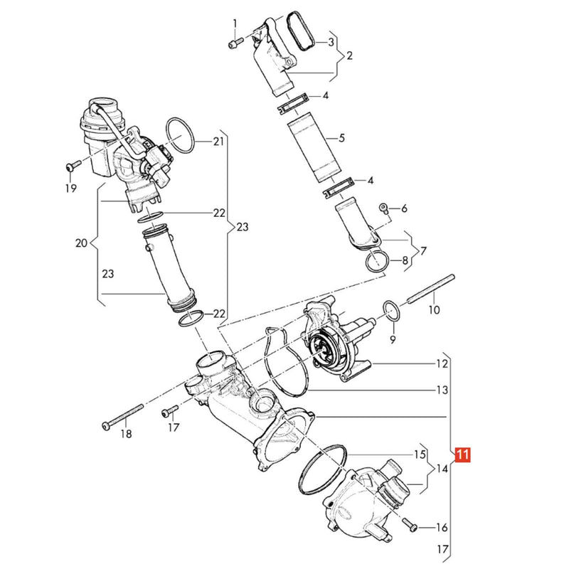 Engine Coolant Water Pump for Audi S6 C7 RS6 S7 RS7 V8 4.0T 2012-2018