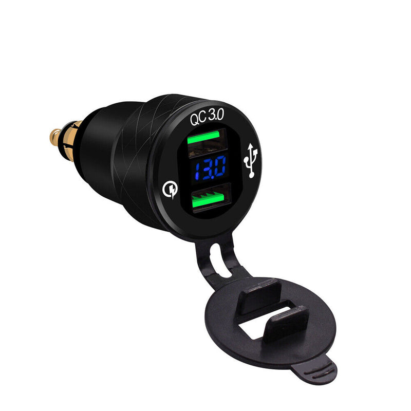 Dual QC3.0 USB Charger DIN EU Plug Socket For BMW Motorcycle
