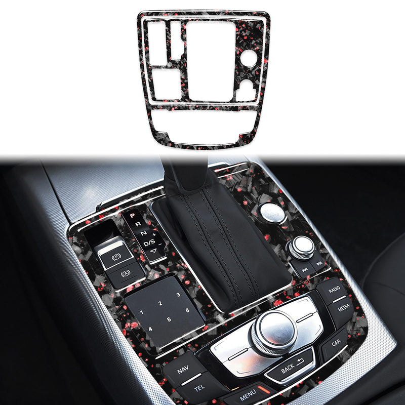 WXZOS Genuine Carbon Fiber Gear Shift Lever Panel Trim for Audi A6 C7 S6 RS6 2012-2018