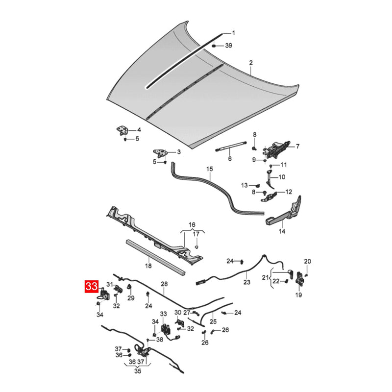 WXZOS Front Hood Latch Lock for Bentley Continental GT Flying spur 2020-2023
