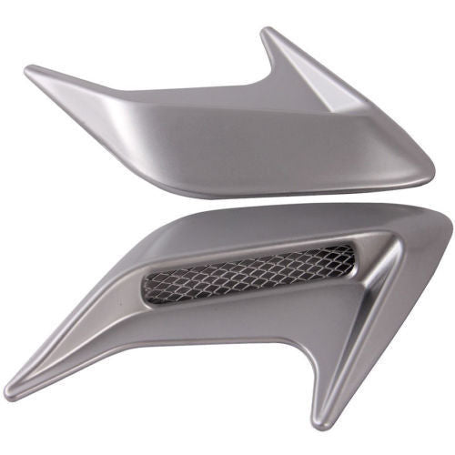 2PC DIY Car Auto Silver Decorative Side Vent Air Flow Fender Intake Stickers New