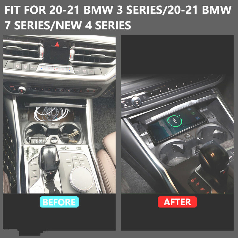 WXZOS Center Console Phone Wireless Fast Charging Pad for BMW 3series G20 2020-2021