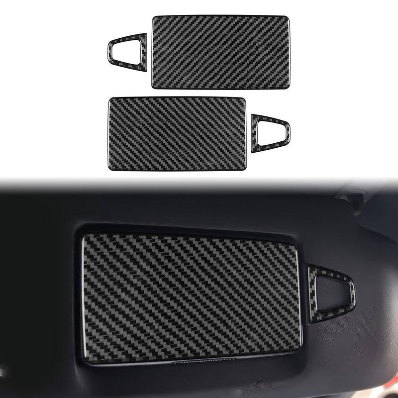 WXZOS Genuine Carbon Fiber Vanity Mirror Trim for Mercedes-Benz W206 C-class 2022-2024