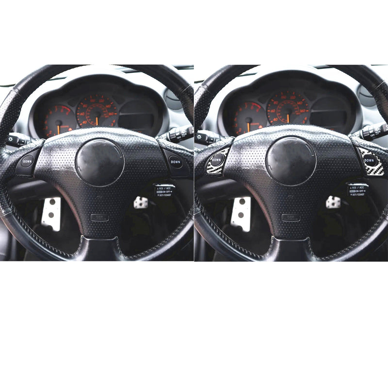 WXZOS Genuine Carbon Fiber Steering Wheel Switch Trim for Toyota Celica 2000-2005