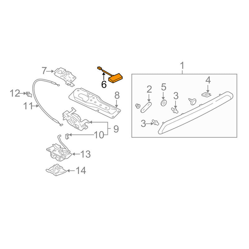 Liftgate Tailgate Hatch-Release Handle for Mitsubishi Endeavor 2004-2011