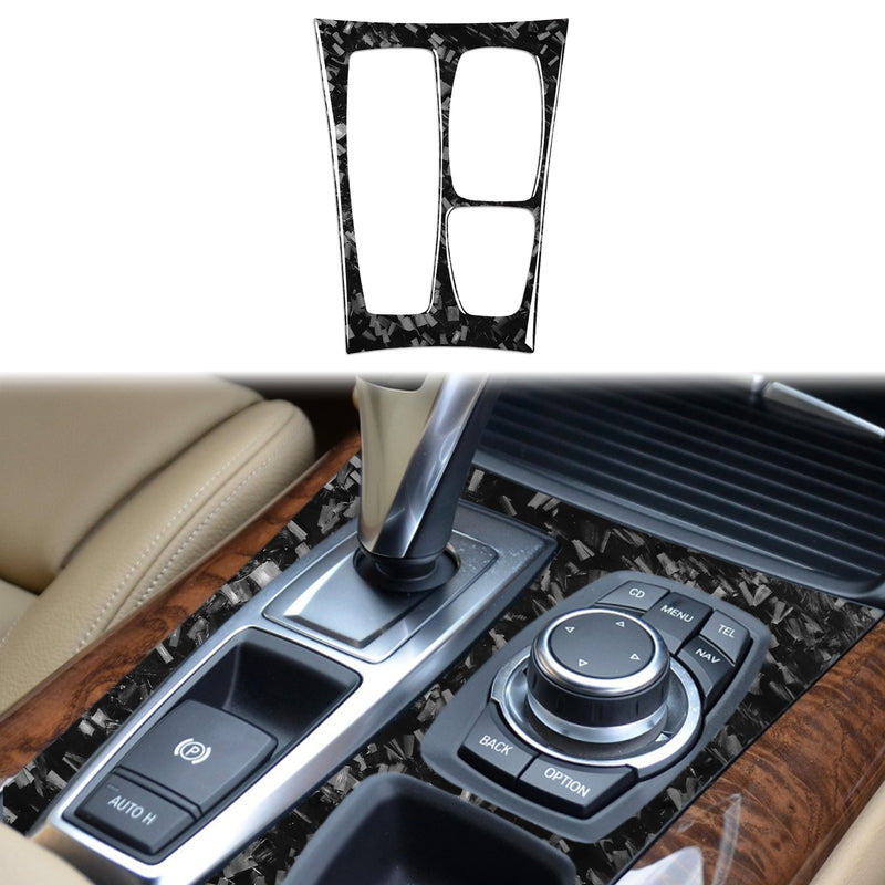 WXZOS Genuine Carbon Fiber Gear Shift Lever Panel Trim for BMW X5 E70 X6 E71 2010-2013
