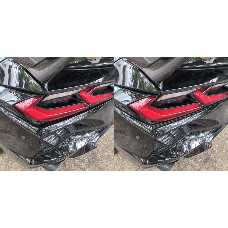 WXZOS Genuine Carbon Fiber Rear Taillight Trim Bezel for Chevrolet Corvette C8 2020+