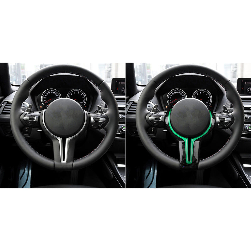 WXZOS Genuine Carbon Fiber Steering Wheel Replacement Cover for BMW F10 M5 2011-2016