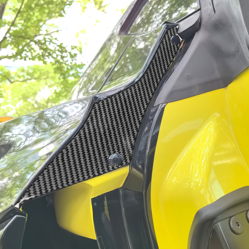 WXZOS Genuine Carbon Fiber Rear Door Frame Trim for Chevrolet Corvette C8 2020-2024