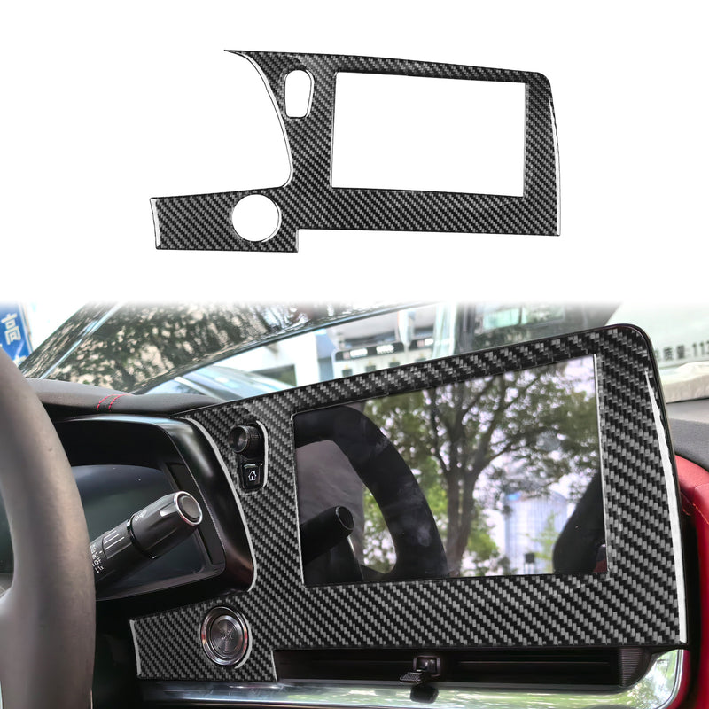 WXZOS Genuine Carbon Fiber Infotainment Display Trim for Chevrolet Corvette C8 2020-24