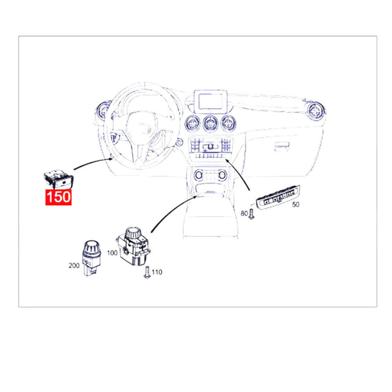 Electronic Parking Brake Control Switch for Mercedes-Benz W246 B-class 2012-2019