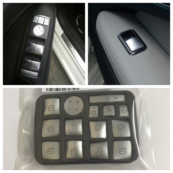 Car Window Mirror Button Cover Trim 14Pcs For Mercedes-Benz A B C E ML GL 2015+
