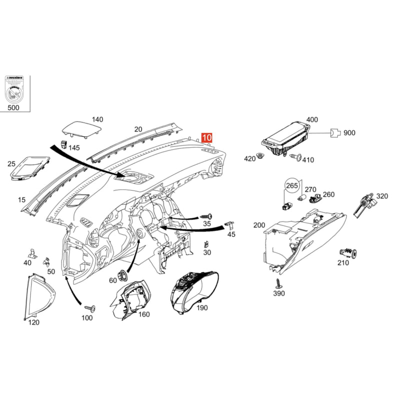 Electronic Parking Brake Switch Bezel Frame for Mercedes W253 GLC-Class 2015-22
