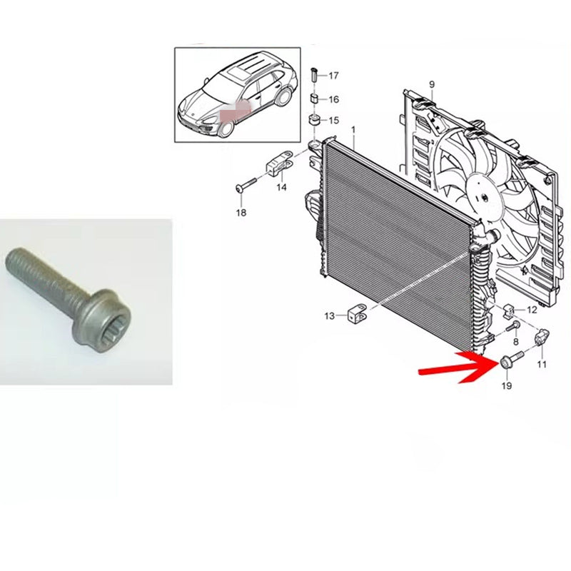 WXZOS Engine Water Cooling Radiator Support Repair for Porsche Cayenne (958) 2011-2017