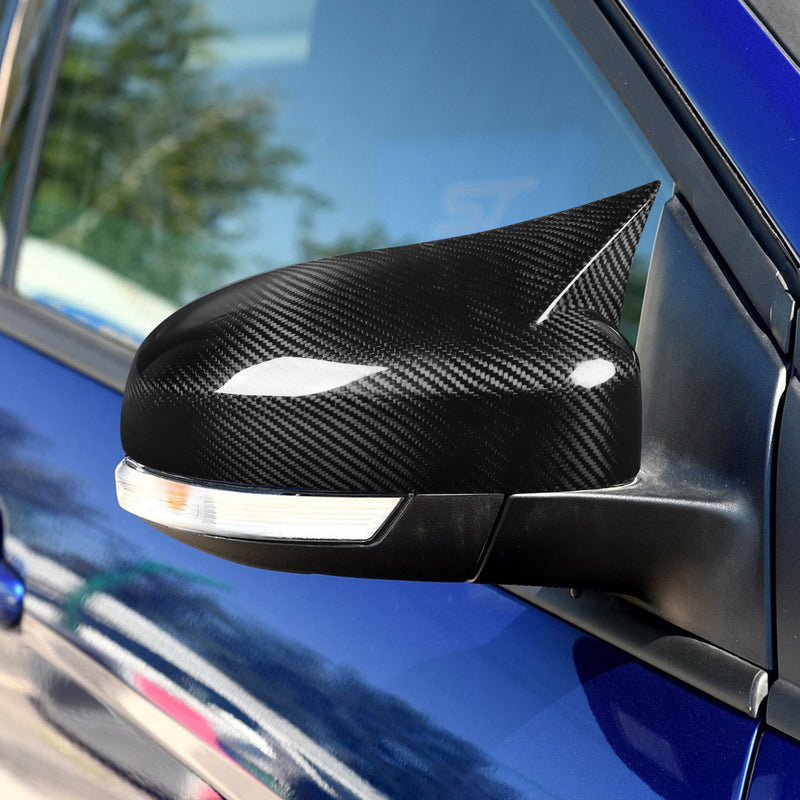 WXZOS Genuine Carbon Fiber Wing Mirror Trim for Ford Focus STRS MK3 2012-2018