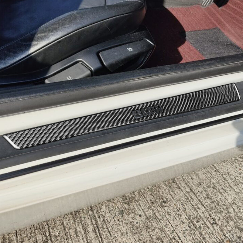 WXZOS Genuine Carbon Fiber Door Sill Plate Protector Sticker for BMW Z4 E85 2003-2008