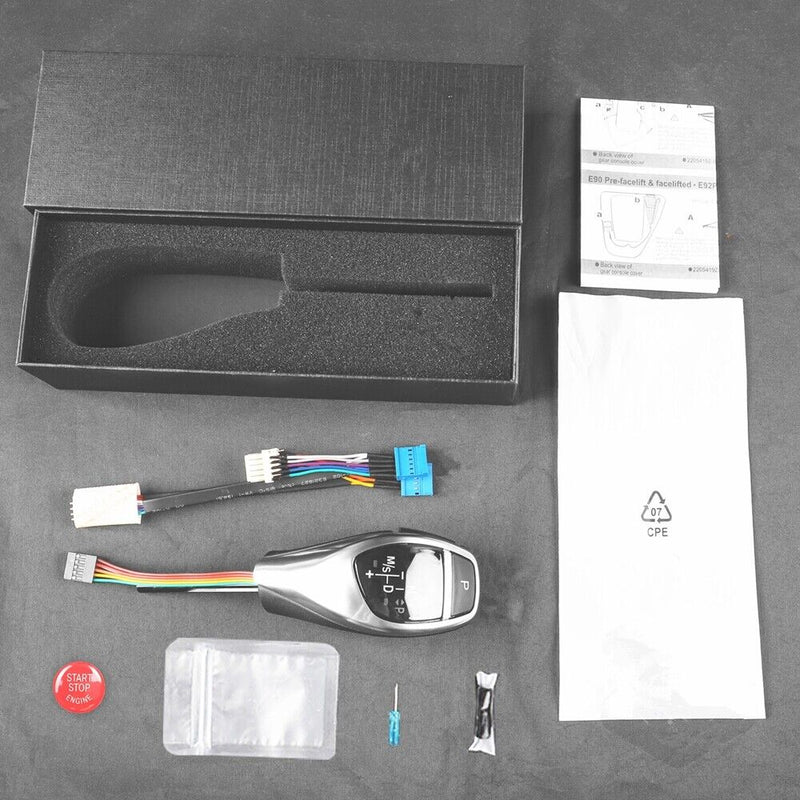 LED Gear Shift Knob w/START STOP Cover for BMW 3Series E90 E91 E92 E93 2006-2009