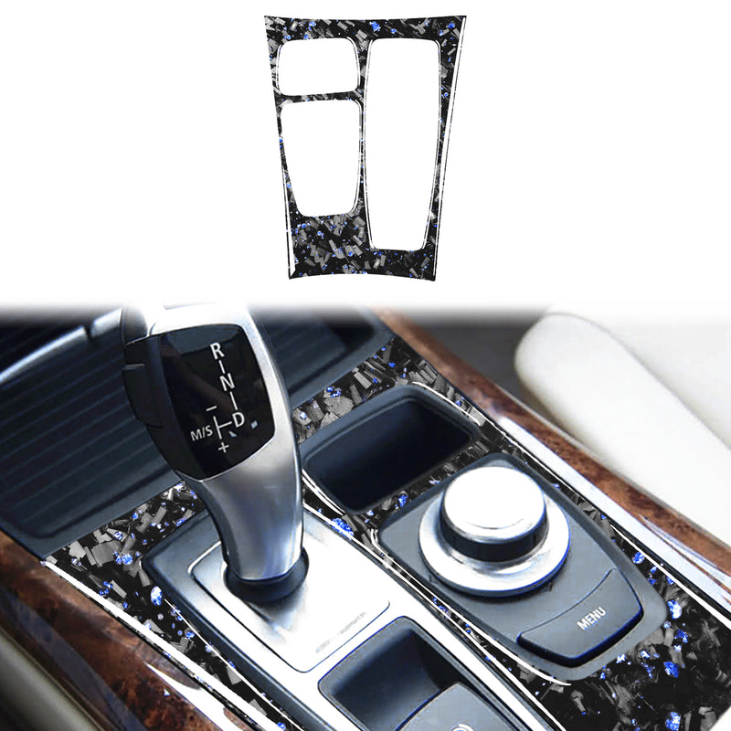WXZOS Genuine Carbon Fiber Gear Shift Lever Panel Trim for BMW X5 E70 X6 E71 2008-2009