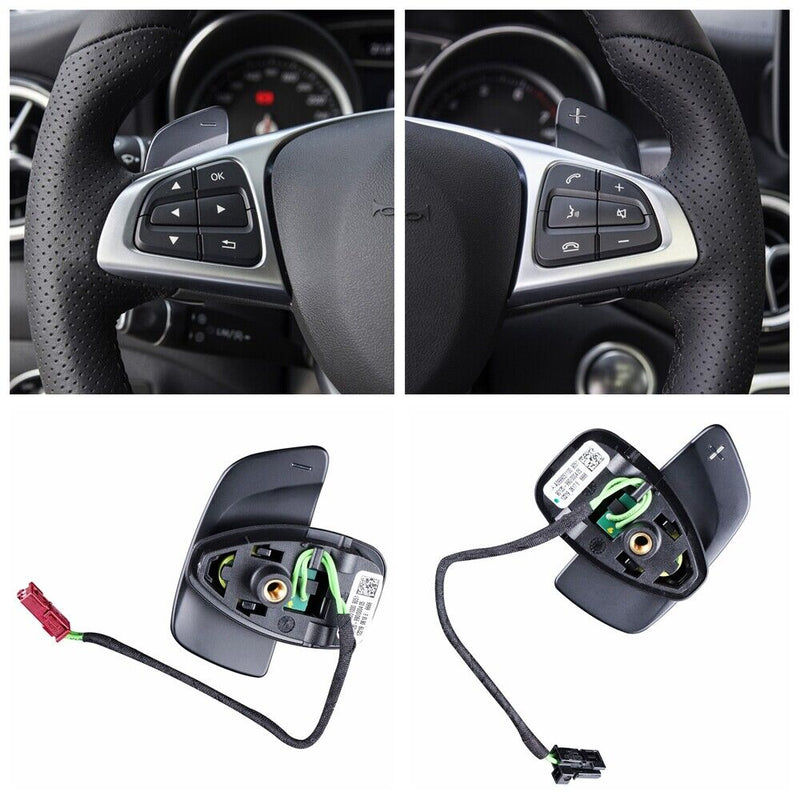 Black Steering Wheel Shift Paddle Shifter for Benz C-Class W205 C205 2018-2021