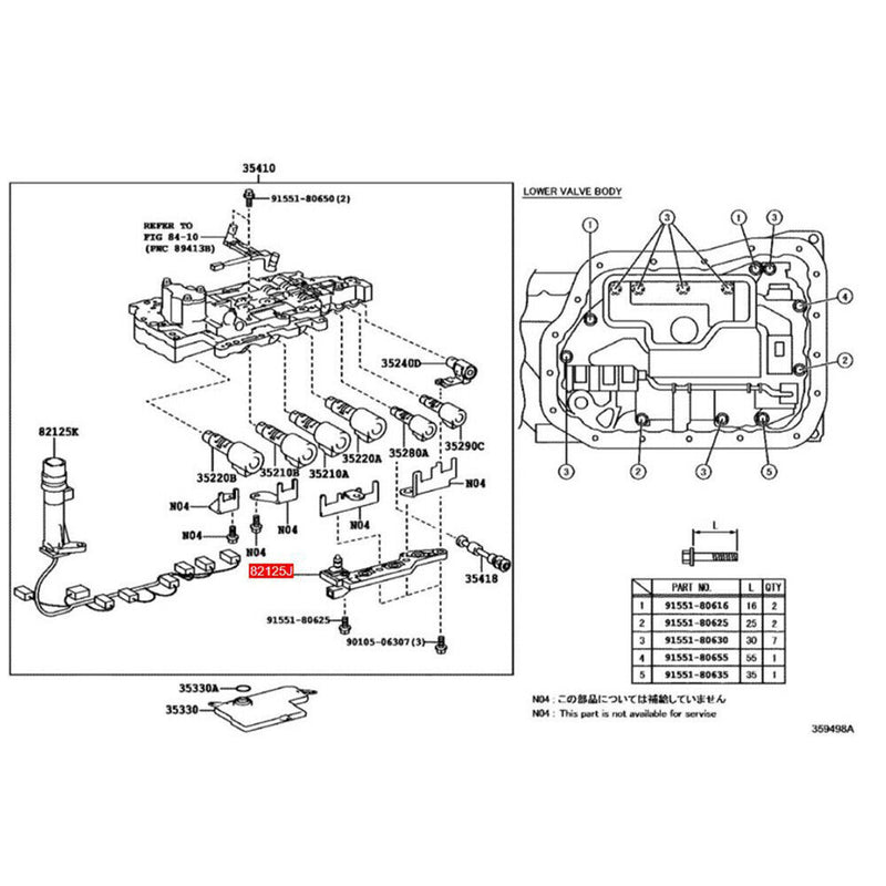 WIRE,TRANSMISSION 82125-33150 for Toyota Sienna 2010-2016 Highlander 2015-2019