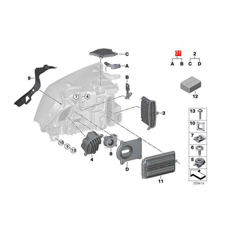 Front Headlamp Housing Bracket Repair Kit for BMW X3 F25 X4 F26 2014-2017
