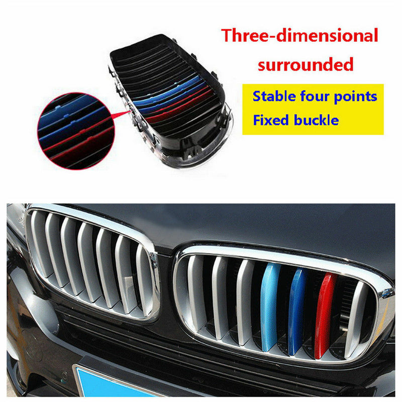 3D Kidney M-Color Sport Grill Grille Bar Cover Trim for BMW X 5 14-17 X6 15-17