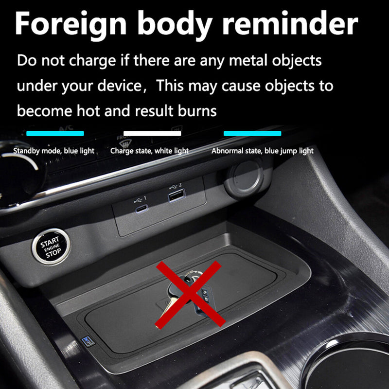 WXZOS Center Console Wireless Fast Charging Pad for Nissan Qashqai 2023-2024