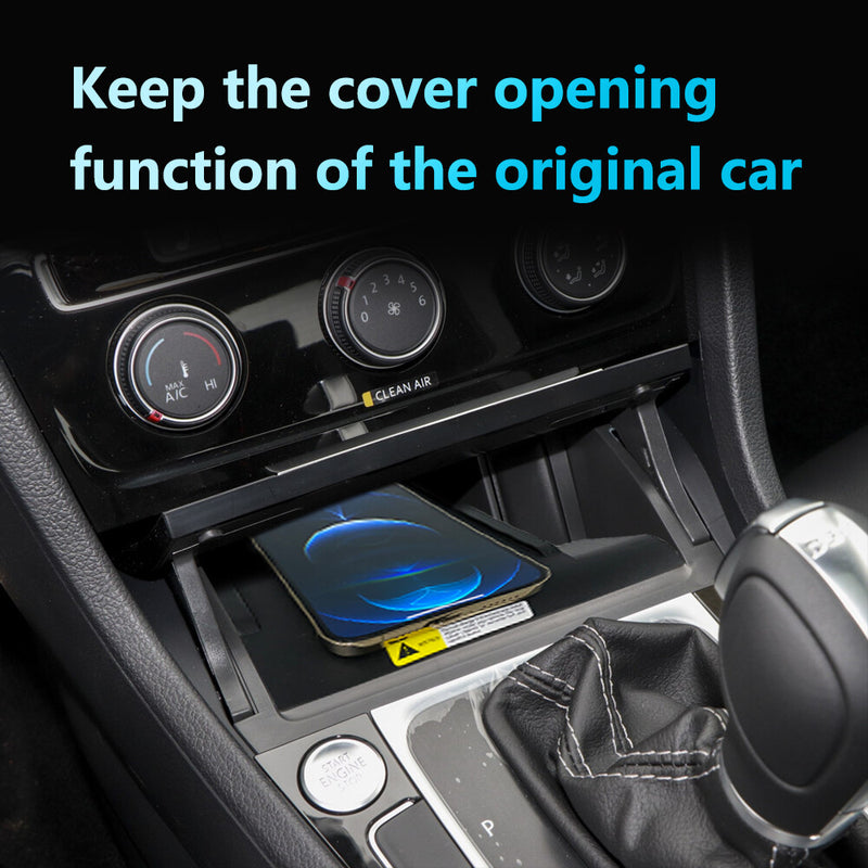 WXZOS Front Center Console Wireless Fast Charging Pad for VW Golf 7 MK7 2014-2020